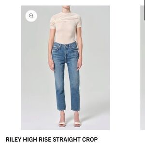 Agolde Riley High Rise Straight Crop Jean